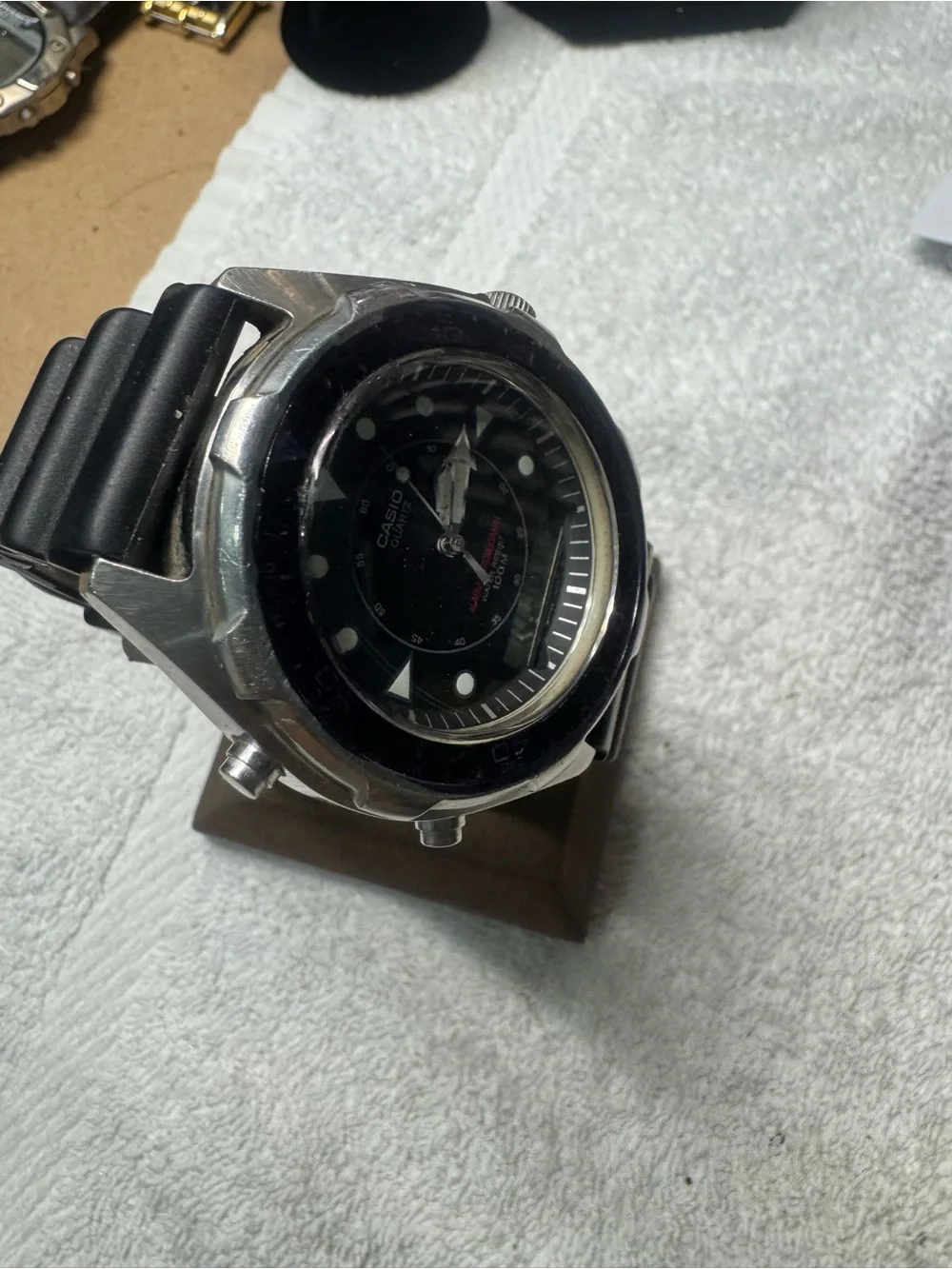 Casio Black Dial Silver Tone Sport Watch